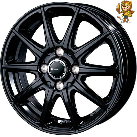 4本セット販売 インターミラノ INTER MILANO BEST AZ sports AT10 (BK) 15inch 5.5J PCD：100/4H インセット：50 エーゼットスポーツ 法人限定受取 ご注文前要在庫確認