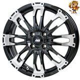 単品販売 ホットスタッフ HOT STUFF MAD CROSS WOLF (BK/リムP) 16inch 6.0J PCD100/4H 42