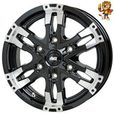 4本セット販売 ホットスタッフ HOT STUFF MAD CROSS WOLF (BK/リムP) 16inch 6.5J PCD139.7/6H 38