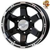 4本セット販売 ホットスタッフ HOT STUFF MAD CROSS MC76 (BK/リムP) 15inch 6.0J PCD139.7/6H 44