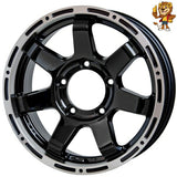 4本セット販売 ホットスタッフ HOT STUFF MAD CROSS MC76 (BK/リムP) 16inch 5.5J PCD139.7/5H 22