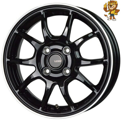 4本セット販売 ホットスタッフ HOT STUFF G.speed P06 (BK/リムP) 14inch 5.0J PCD：100/4H インセット：38 ジースピード P-06