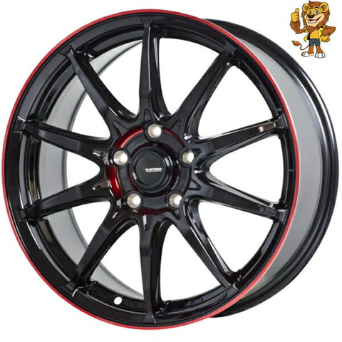 単品販売 ホットスタッフ HOT STUFF G.speed P05R (BK/RED) 18inch 8.0J PCD：114.3/5H インセット：42 ジースピード P-05R