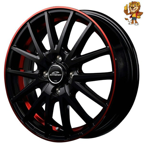 単品販売 マルカ　MID SCHNEIDER RX27 (BK/R&UCPO+R) 15inch 4.5J PCD:100/4H インセット:45 シュナイダー RX27