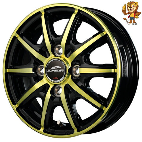 単品販売 マルカ　MID SCHNEIDER RX10-K (BP/GOLD) 12inch 3.5J PCD:100/4H インセット:42 シュナイダー RX10-K