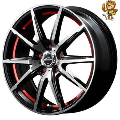 4本セット販売 マルカ MID SCHNEIDER RX02 (BP/URed) 15inch 6.0J PCD