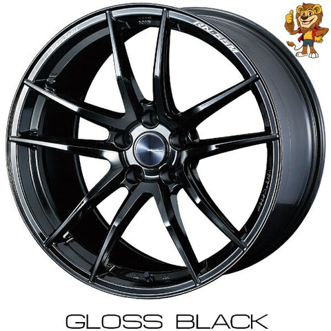 単品販売 ウェッズ　weds WEDSSPORT RN55M (GLOSS BLAK) 18inch 9.5J PCD114.3/5H 38 ウェッズスポーツ RN55M 法人限定受取