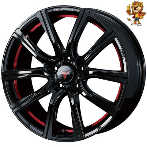 単品販売 ウェッズ　weds NOVARIS ROHGUE CB (BK/RED) 17inch 7.0J PCD:100/5H インセット:47 ノヴァリス ローグ CB 法人限定受取