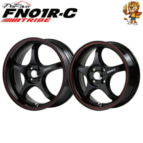 単品販売 5ZIGENインターナショナル FN01R-C TRIBE 16inch 6.5J PCD100/4H インセット：50 マットブラック/レッドライン (MB/R) ご注文前要在庫確認