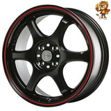 4本セット販売 5ZIGENインターナショナル CANNONBALL 17inch 7.0J PCD100/4H インセット：45 マットブラック/レッドライン (MB/R) ご注文前要在庫確認