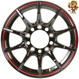 単品販売 5ZIGENインターナショナル BLACK-MAN G・I 17inch 7.0J PCD114.3/5H インセット：42 グロスブラック/レッドライン (GB/R) ご注文前要在庫確認