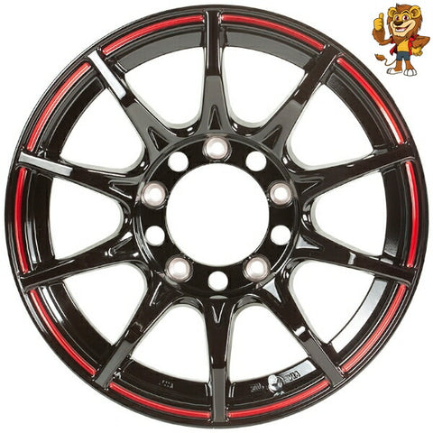 単品販売 5ZIGENインターナショナル BLACK-MAN G・I 17inch 7.0J PCD114.3/5H インセット：35 グロスブラック/レッドライン (GB/R) ご注文前要在庫確認